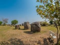 Giant Iron Age stone jars. Xiangkhoang Plateau, Laos Royalty Free Stock Photo